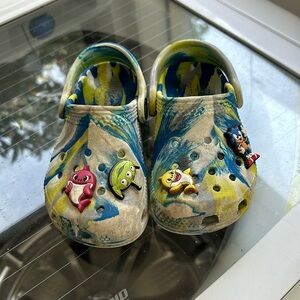 Toddler tie dye crocs